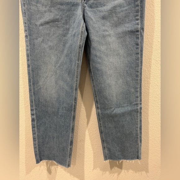 Frank & Eileen Monaghan Button Fly High Rise Raw Hem Straight Leg Mom Jeans 28 - Picture 7 of 15
